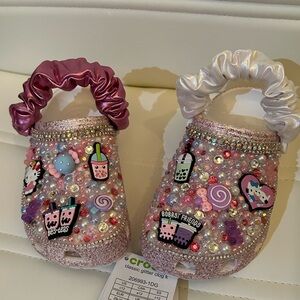 Fully customized bling crocs